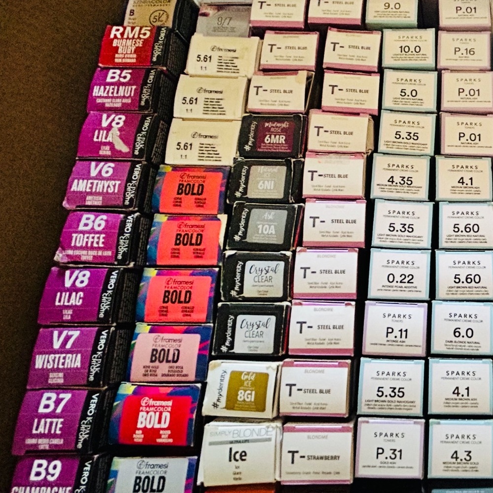 Assorted Hair Color Boxes / $10 each Professional hair colors